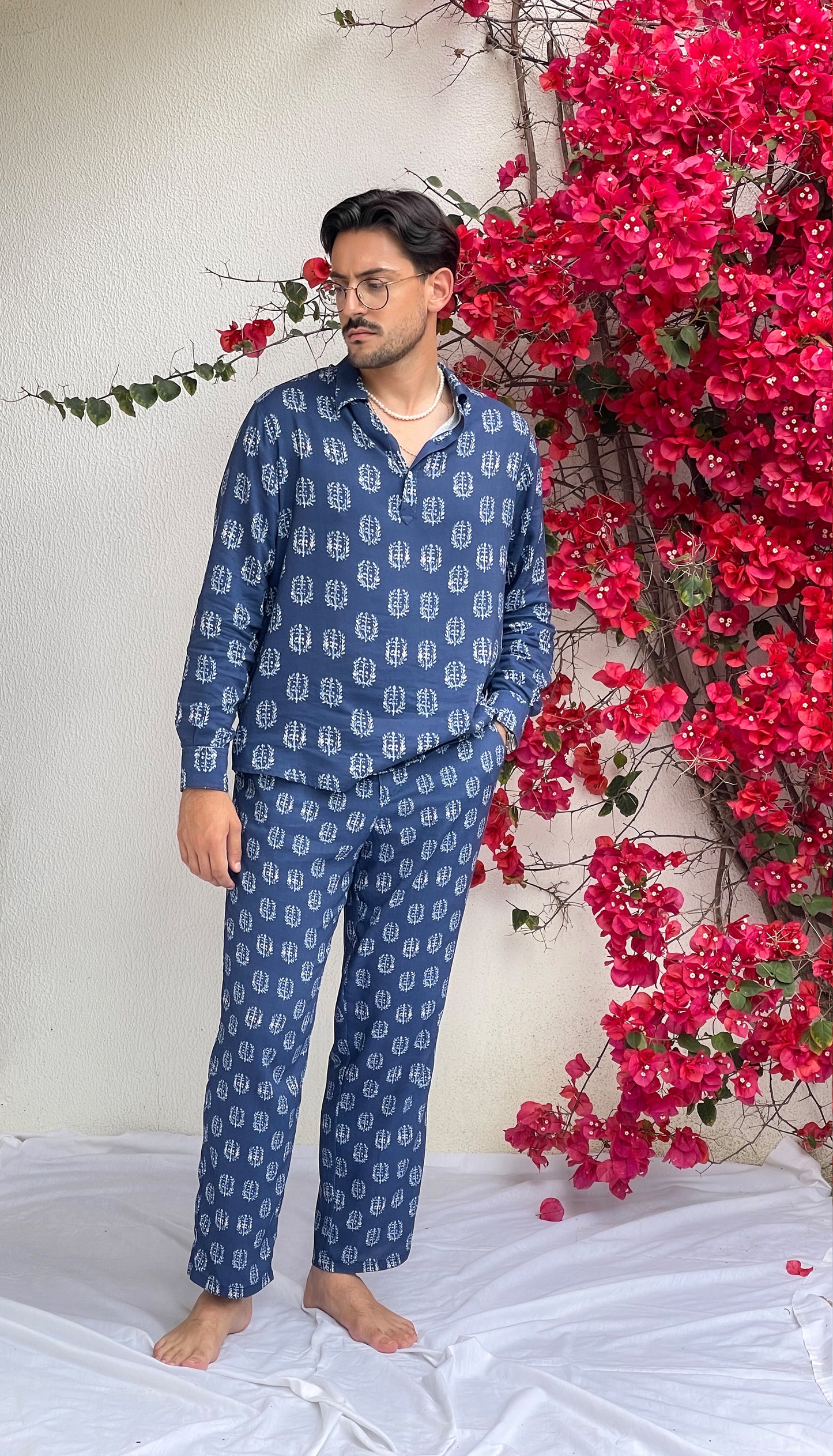DARTED TROUSERS | NAVY BLUE
