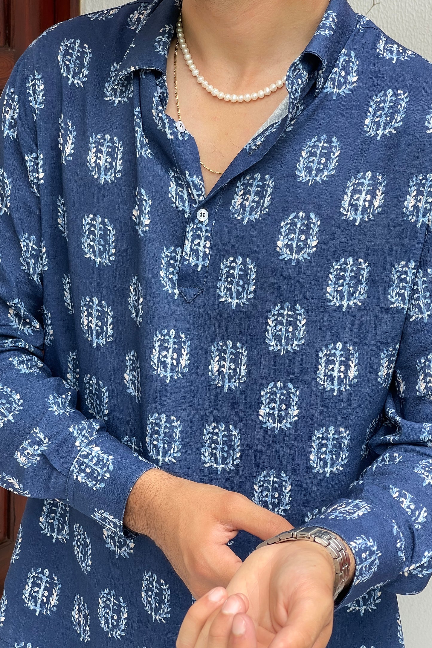 LONG SLEEVE SHIRT | NAVY BLUE