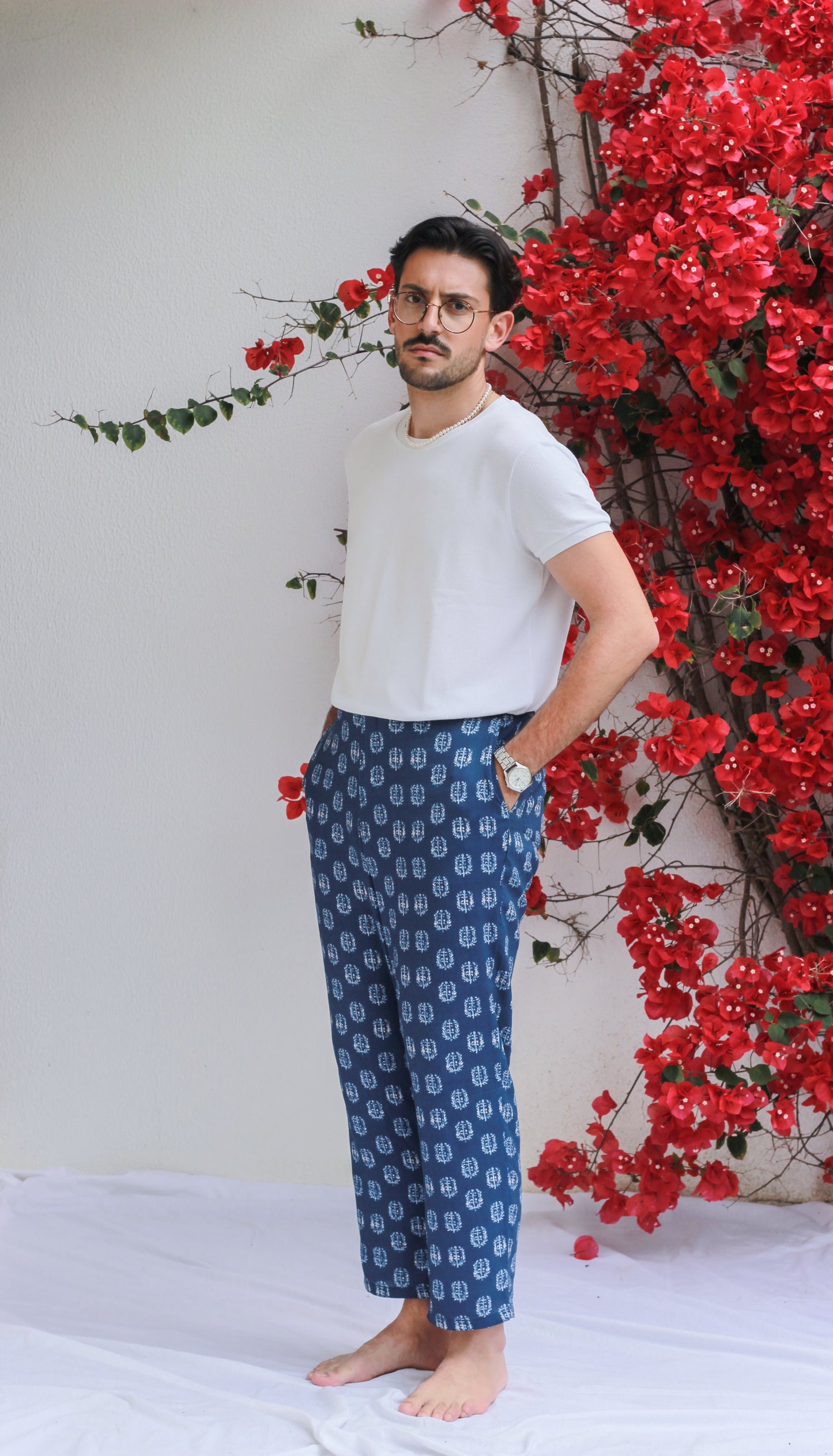DARTED TROUSERS | NAVY BLUE